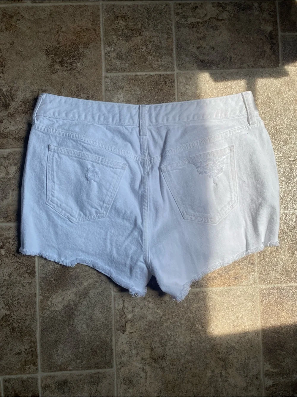 Torrid White Denim Cut Off Shorts High Rise Button Fly Distressed Size 10